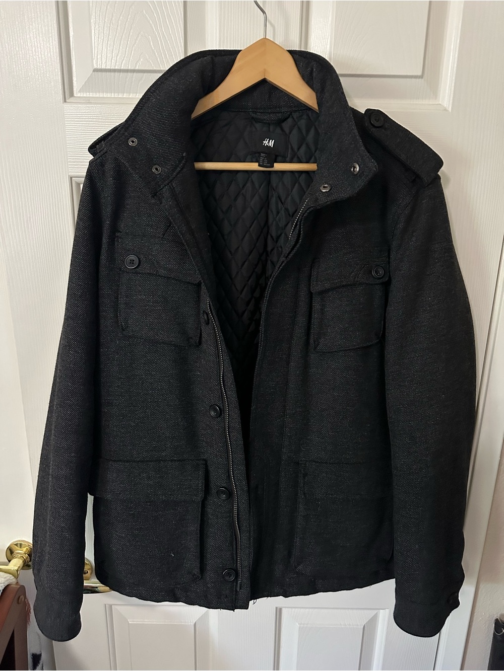 H&M Men's Wool-Blend Military Style Field Jacket EU 52, US 42R